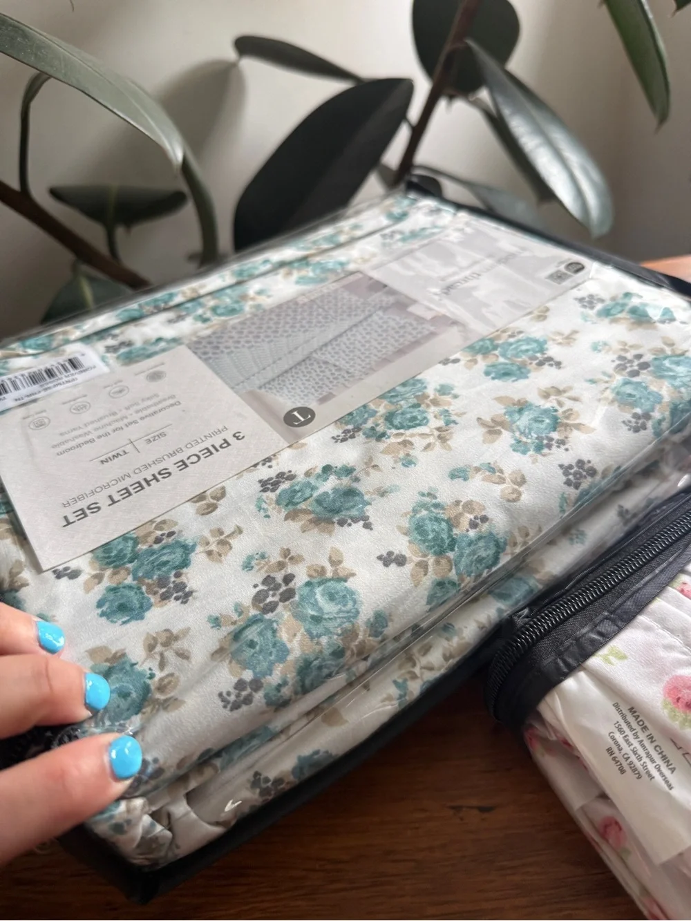 Floral Twin Sheet Set - Pink and Teal Options Modern Threads